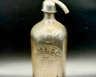 Vintage Jameson Whiskey Holyoke MA Seltzer Bottle (empty)
