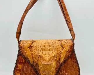 Vintage 1940s Real Aligator Handbag
