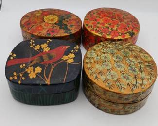 (4) Floral Patterned Containers
