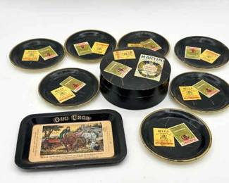 Old Crow Tray & Made In Japan Alcohol Proof Coasters
