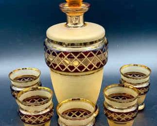 Bohemia Crystal Liquor Decanter Set
