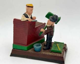 Cast Iron Mason Bank
