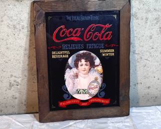 Coca-Cola Framed Glass Advertisement
