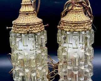 MCM/Hollywood Regency Geometric Swag Lamps
