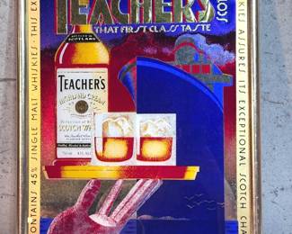 Teachers Scotch - Painted Glass Sign
