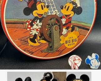 Mickey Mouse Tin, Rings, & Toys
