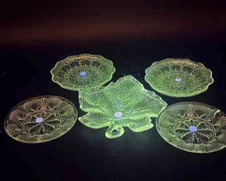 (5) UV Reactive Dishes Made In France
