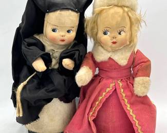 (2) Vintage Composition Dolls including Nun
