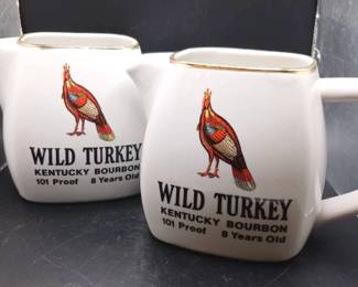 (2) Vintage Wild Turkey Kentucky Bourbon Pitcher Ceramarte Made in Brazil
