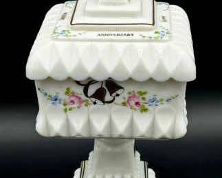 Westmoreland Milk Glass Wedding Box With Sticker
