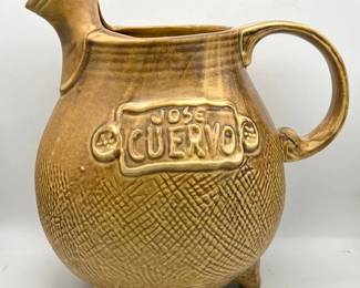 1975 Jose Cuervo Three-Footed Wheel-Thrown Pottery Pitcher
