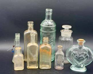 Vintage Glass Bottles-Some UV Reactive
