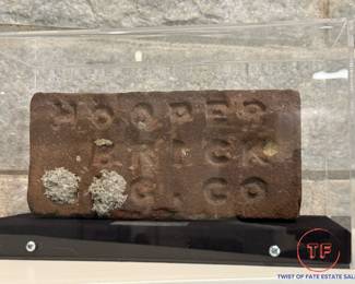 Early Antique 1870s Hooper Brick Company Nebraska Paving Brick