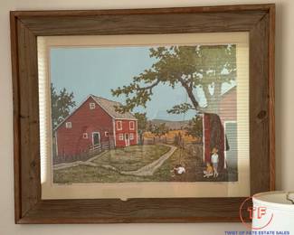 BARTEK 1975 "August Barn" Serigraph