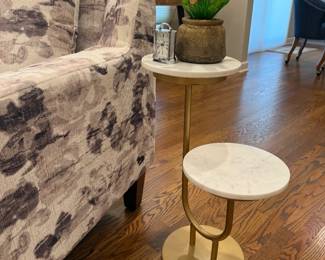Two-Tiered Marble Top Drink Table