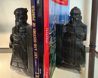 Carved Stone Asian Scholar Bookends