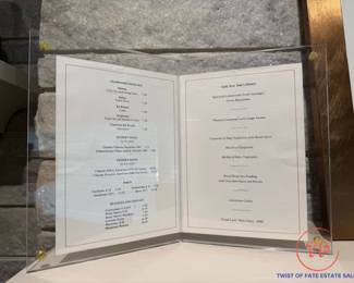 Framed 1989 New Year's Eve Menu from Windows of the World - NORTH TOWER WORLD TRADE CENTER