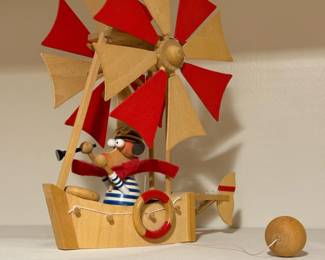 Vintage German Wupper Airlines Wind Wheel Hanging Mobile