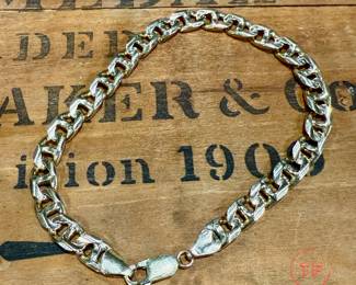 14KT GOLD Concave Curb Link Necklace and Bracelet