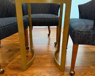 Glass Top Table with Club Chairs Set