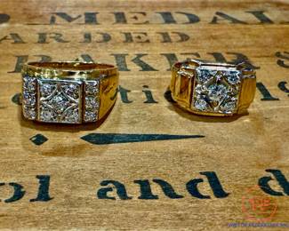 Men's 14KT GOLD and Diamond Rings