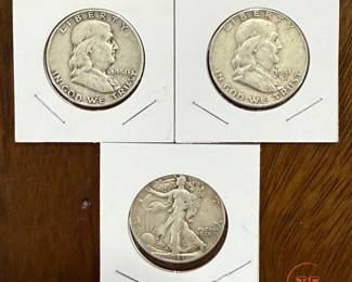Franklin SILVER Dollars and Walking Liberty SILVER Dollar