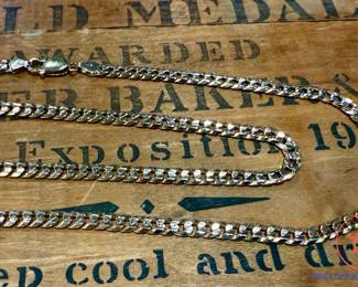 14KT GOLD Concave Curb Link Necklace and Bracelet