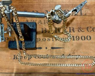 14KT GOLD Concave Curb Link Necklace and Bracelet