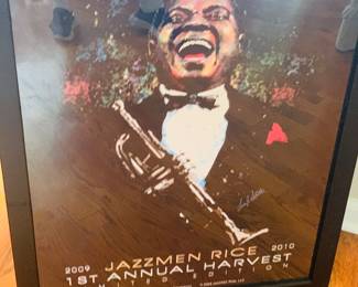 framed Jazzmen Rice festival poster