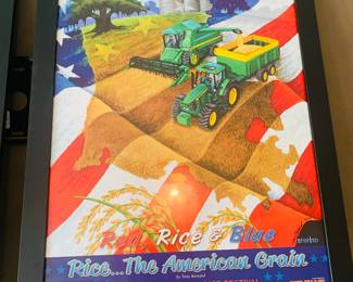 signed and framed Crowley Rice Festival poster