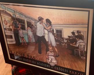 Festivals Acadiens et Creoles signed and framed festival poster