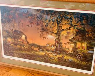 Gorgeous framed Ducks Unlimited print signed by artist Terry Redlin "Twilight Time"