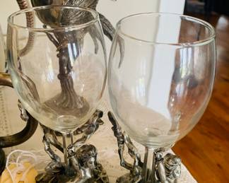 pair of Arthur Court Winter Fairy toasting goblets
