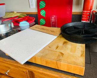 cutting boards and cast iron