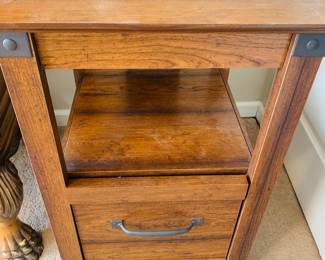 pair of solid wood office furniture