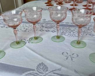 025-KIT: Vintage Weston Diamond Champagne Glasses