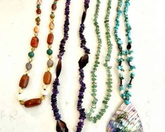 089-J: Semi-Precious Gemstone Necklace Collection
