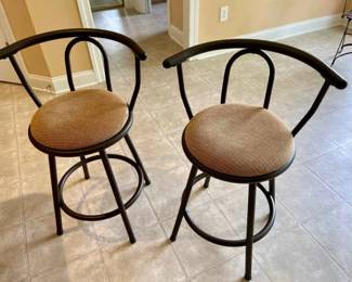 015-KIT: Two Brown Counter-Height Chairs