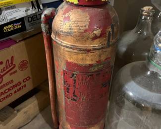 Vintage copper fire extinguisher