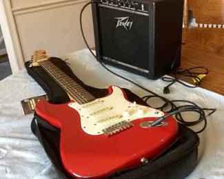 Squire Electric guitar with speaker