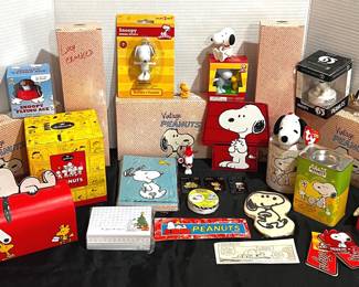 Vintage Snoopy Collectibles Shelf Decor