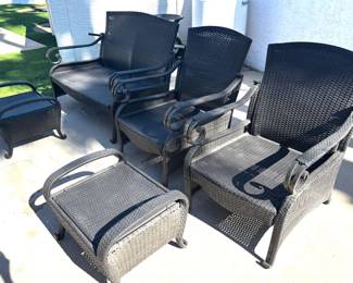 Hampton Bay Five Piece Metal Faux Wicker Patio Set