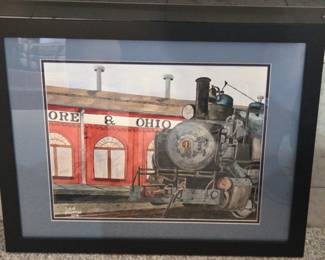 Original Watercolor Of Ohio Trains