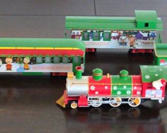 Peanuts Hawthorne Christmas Coal Train 3 Cars Authenticated