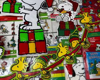 Snoopy Christmas Window Stickers Decor