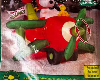 Animated Snoopy Inflatable Airplane With Woodstock