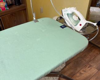 Heavy duty Ironing board with Rowenta  iron.