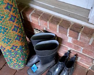 Boots; striking outdoor rug