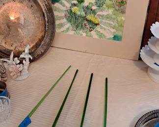 Glass flowers. Water color, trays