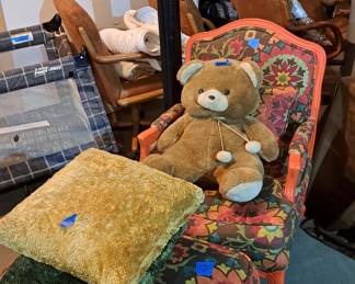 Louis XV chair and ottoman